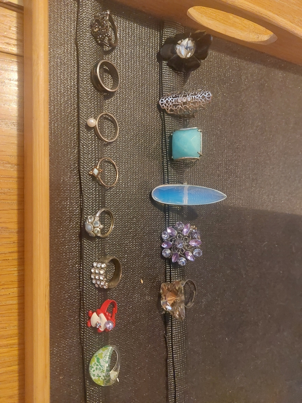 Assorted Size 8 Vintage Fashion Rings - Turquoise, Blue, Purple, Silver Accents